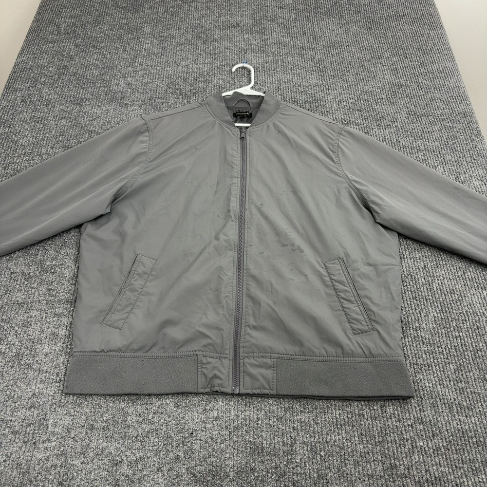Banana Republic Bomber Jacket Mens XL Gray Polyester Full Zip Casual
